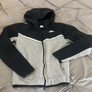 Nike Black and Gray Zip-Up Hoodie